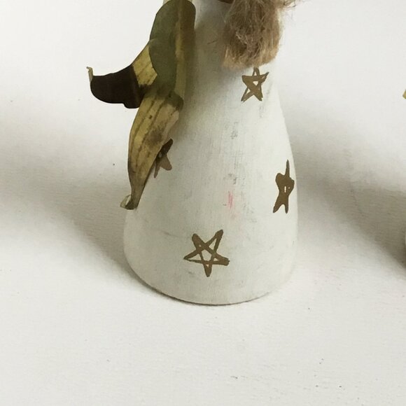 Vintage Christmas Wooden Peg Folk Art Angels Figures Ornament Sweden Set of 3 - Picture 7 of 7